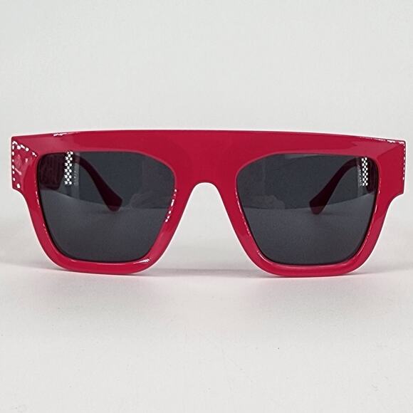 Versace Bright Pink Cutout Logo Square Sunglasses Unisex New in Box - Picture 2 of 14